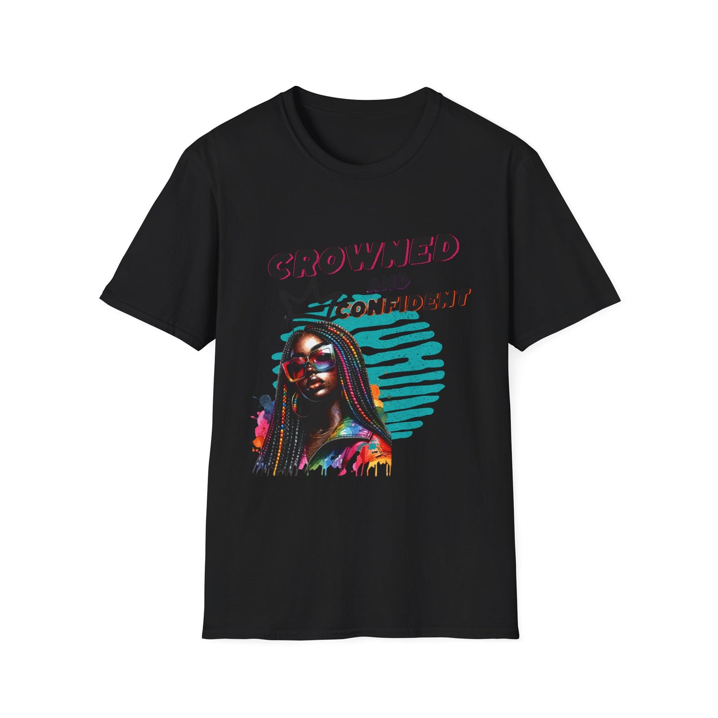 Crowned and Confident Unisex Softstyle T-Shirt - Empowering Graphic Tee for Self-Expression