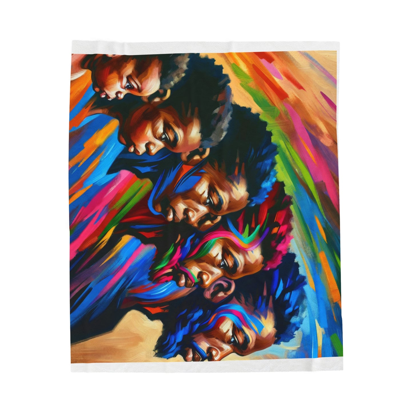 Vibrant Art-Inspired Velveteen Plush Blanket - Cozy Colorful Throw for Home Decor