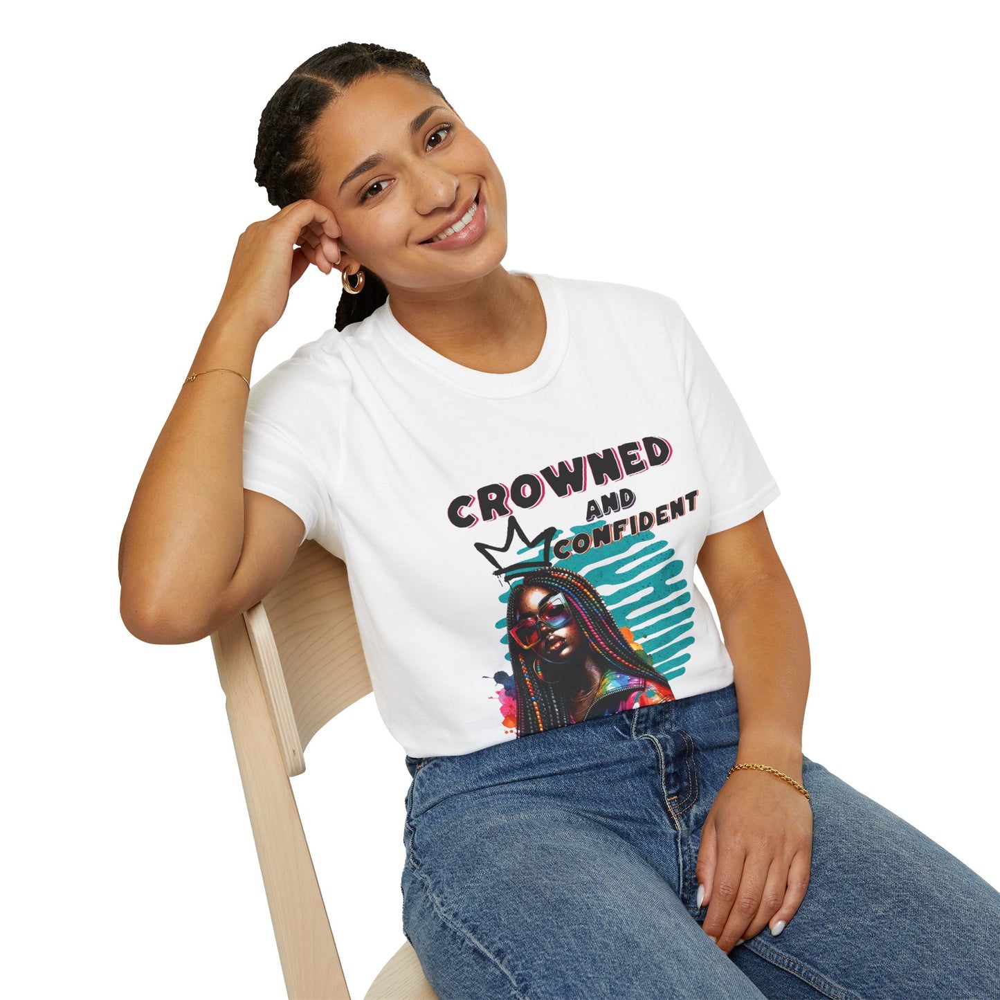 Crowned and Confident Unisex Softstyle T-Shirt - Empowering Graphic Tee for Self-Expression